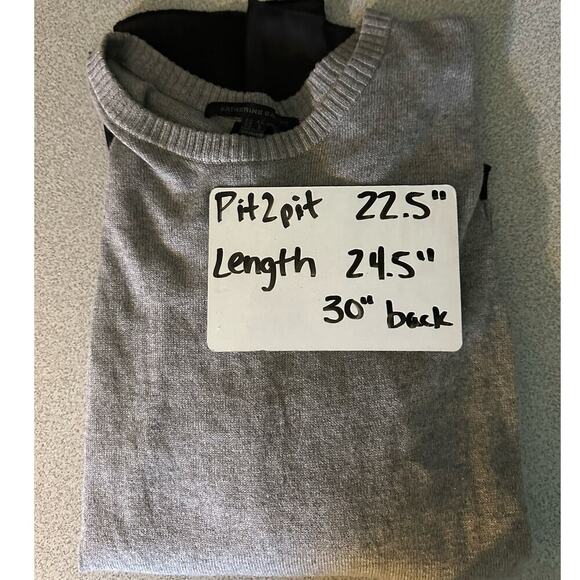 Katherine‎ Barclay Sz L Chiffon Back Drapey Wool Blend Sweater whimsy sheer - Picture 8 of 8